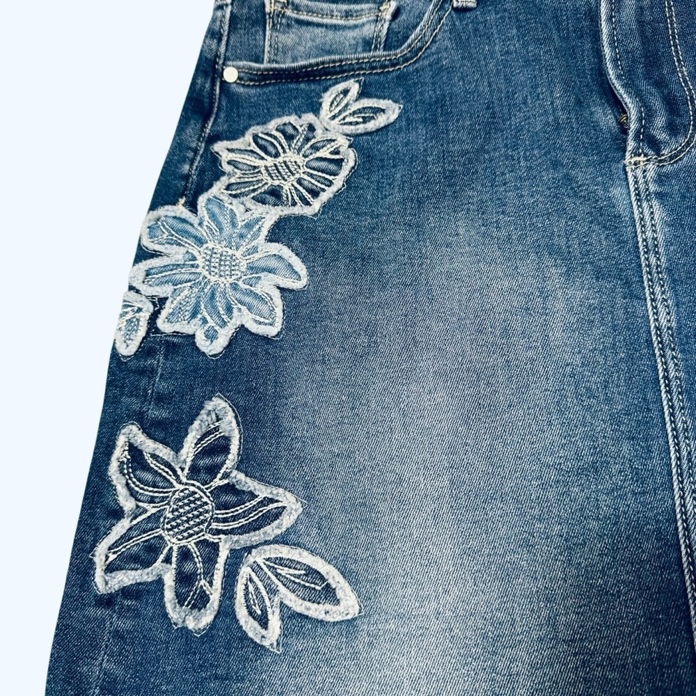 NWT New $148 Driftwood Embroidered Denim Mini Skirt Size 26 - Picture 6 of 8